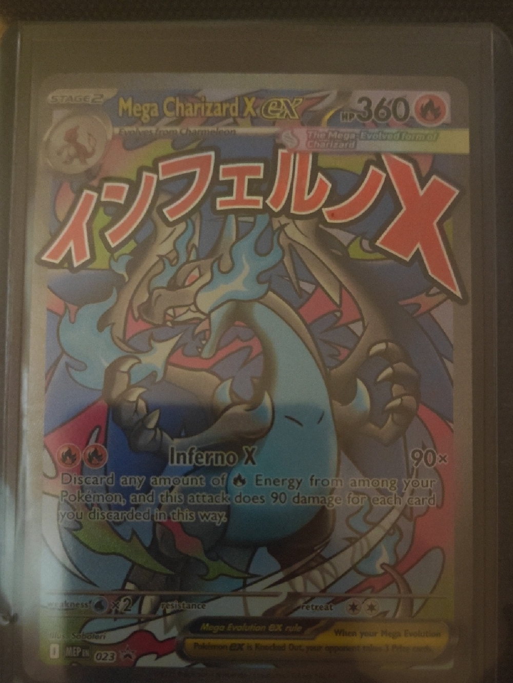 Mega Charizard X EX Pokémon Card - Blue & Black Artwork